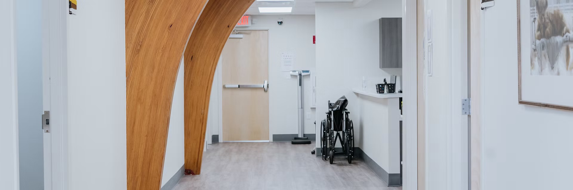 A hallway inside one of our clinics